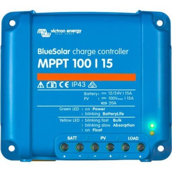 Inverters R Us Victron Energy BlueSolar MPPT 100/15 Retail, Blue, Aluminum SCC010015200R